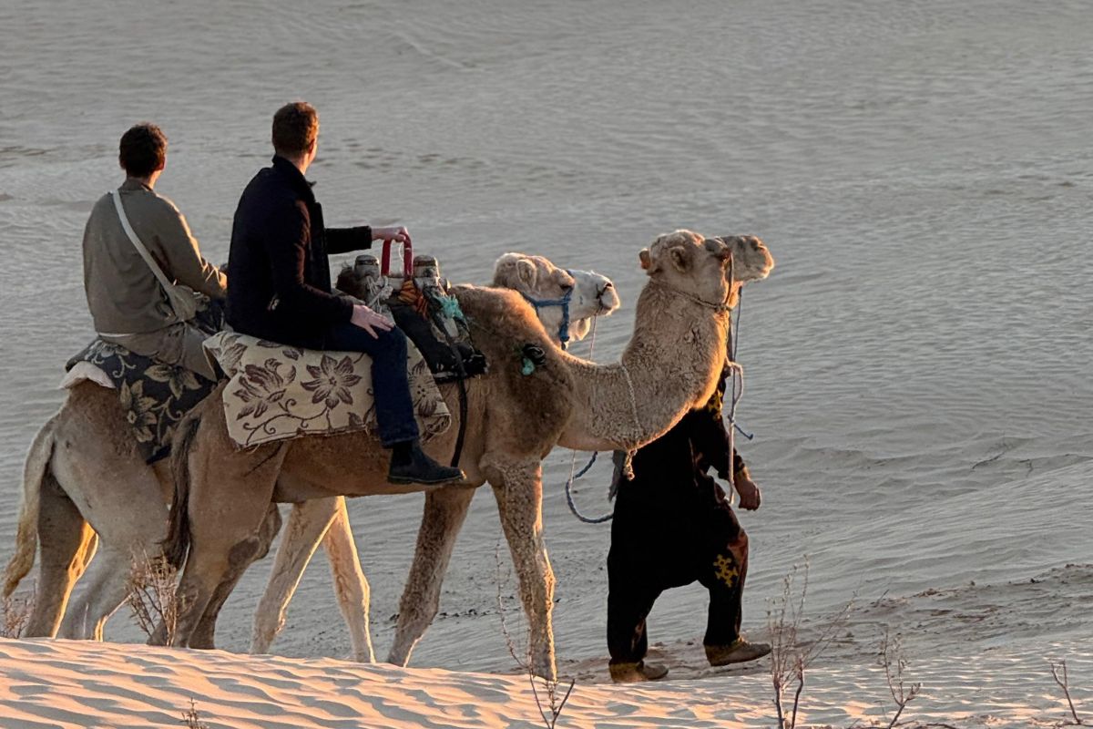 Convoy 4x4 explorant les paysages vastes du désert tunisien
